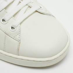 Gucci White Leather Embroidered Bee Web Ace Low Top Sneakers Size 41.5