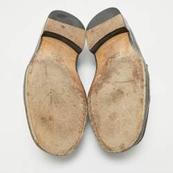 Gucci Black Leather Horsebit Slip On Loafers Size 43