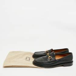 Gucci Black Leather Horsebit Slip On Loafers Size 43