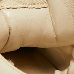 Pre Owned Gucci Off White Leather Distressed Rhyton Sneakers Size 46.5