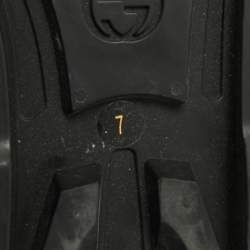 Pre Owned Gucci Black Rubber GG Marmont and Tiger Embellished Buckle Strap Flat Sandals Size 41