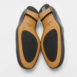 Pre Owned Gucci Black Leather Jordaan Slip On Loafers Size 41.5
