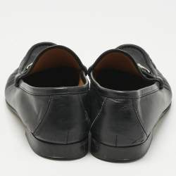 Pre Owned Gucci Black Leather Horsebit Slip On Loafers Size 43