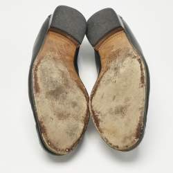Pre Owned Gucci Black Leather Horsebit Slip On Loafers Size 43