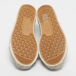 مملوكة مسبقًا Gucci Brown/Cream Canvas and Leather Chunky B Low Top Sneakers Size 43