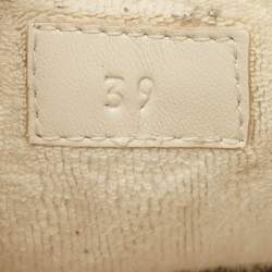 مملوكة مسبقًا حذاء رياضي غوتشي بكعب منخفض قماش جي جي ونوبوك كريمي مقاس 39