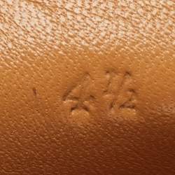 Pre Owned Gucci Black Leather GG Marmont Web Detail Slip On Loafers Size 38.5