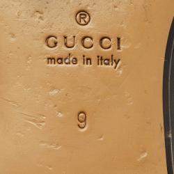 Pre Owned Gucci Black Leather Jordaan Loafers Size 43
