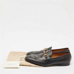 Pre Owned Gucci Black Leather Jordaan Loafers Size 43