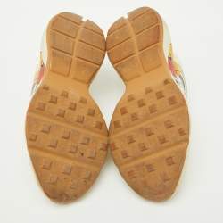 Pre Owned Gucci x Disney Cream Leather Mickey Mouse Rhyton Sneakers Size 41