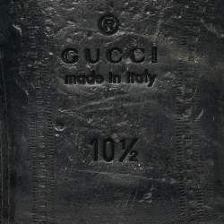 Pre Owned Gucci Black Leather Snake Applique Brixton Loafers Size 44.5