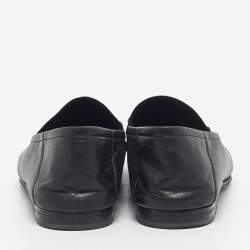 Pre Owned Gucci Black Leather Snake Applique Brixton Loafers Size 44.5
