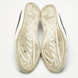 Pre Owned Gucci Black Microguccissima Leather Slip On Sneakers Size 46.5