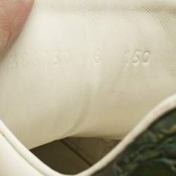 Pre Owned Gucci White Crocodile Leather and Leather Ace Lace Up Sneakers Size 40