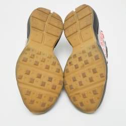 Pre Owned Gucci Black Leather Rhyton Logo Low Top Sneakers Size 43