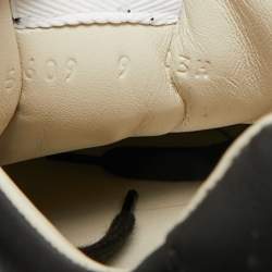 Pre Owned Gucci Black Leather Rhyton Logo Low Top Sneakers Size 43