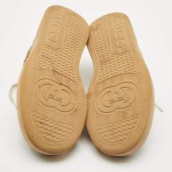 مملوكة مسبقًا Gucci Beige/Brown GG Canvas and Leather Chunky B Sneakers Size 42.5