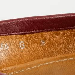 Pre Owned Gucci Dark Red Leather Horsebit Slip On Loafers Size 42