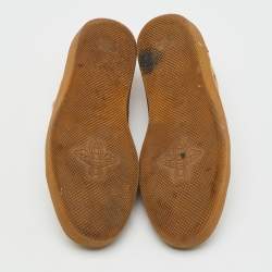 Pre Owned Gucci Brown/Beige GG Canvas and Suede Web G74 Sneakers Size 44