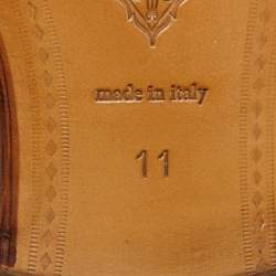 Pre Owned Gucci Brown Leather Jordaan Tassel Loafers Size 45