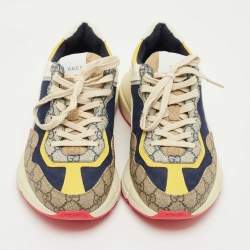 مملوكة مسبقًا Gucci Multicolor GG Supreme Canvas Rhyton Sneakers Size 41