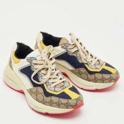 مملوكة مسبقًا Gucci Multicolor GG Supreme Canvas Rhyton Sneakers Size 41