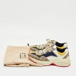 مملوكة مسبقًا Gucci Multicolor GG Supreme Canvas Rhyton Sneakers Size 41