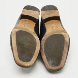 Pre Owned Gucci Black Leather Horsebit Slip On Loafers Size 44.5