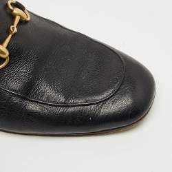 Pre Owned Gucci Black Leather Horsebit Slip On Loafers Size 44.5