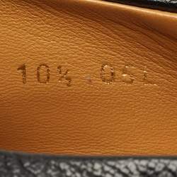 Pre Owned Gucci Black Leather Horsebit Slip On Loafers Size 44.5