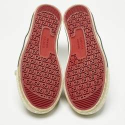 Pre Owned Gucci Beige Canvas Tennis 1977 Lace Up Sneakers Size 40