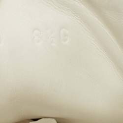 Pre Owned Gucci White Leather and Python Embossed Leather Web Ace Lace Up Sneakers Size 42.5