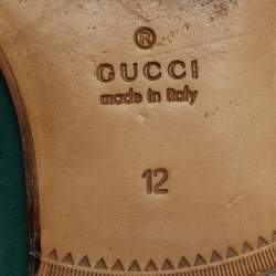 Pre Owned Gucci Green Suede Horsebit Loafers Size 46