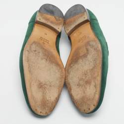 Pre Owned Gucci Green Suede Horsebit Loafers Size 46