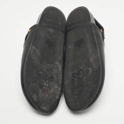 Pre Owned Gucci Black Leather Horsebit River Slingback Slippers Size 42