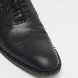 Pre Owned Gucci Black Leather Lace Up Oxfords Size 45