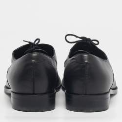 Pre Owned Gucci Black Leather Lace Up Oxfords Size 45