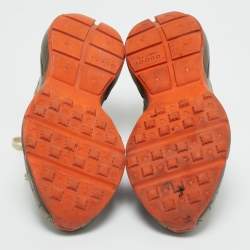 Pre Owned Gucci Multicolor GG Supreme Canvas and Leather Rhyton Sneakers Size 42