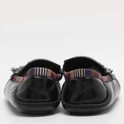 Pre Owned Gucci Black Patent Leather Hysteria Fringe Loafers Size 43.5