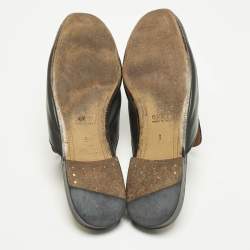 Pre Owned Gucci Black Leather Princetown Flat Mules Size 43