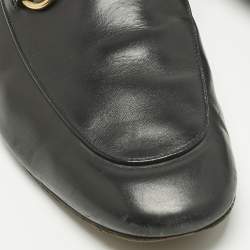 Pre Owned Gucci Black Leather Princetown Flat Mules Size 43