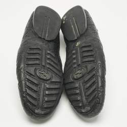 Pre Owned Gucci Black Leather Guccissima Leather Slip On Loafers Size 40.5