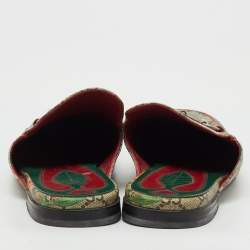 Pre Owned Gucci Multicolor GG Supreme Canvas Tian Princetown Flat Mules Size 41