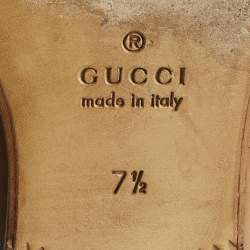 Pre Owned Gucci Brown Leather Jordaan Horsebit Loafers Size 41.5