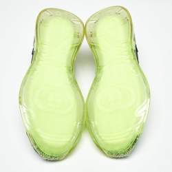 Pre Owned Gucci Black/Green Fabric and Rubber Ultrapace Low Top Sneakers Size 42