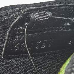 Pre Owned Gucci Black/Green Fabric and Rubber Ultrapace Low Top Sneakers Size 42
