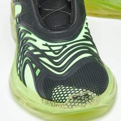 Pre Owned Gucci Black/Green Fabric and Rubber Ultrapace Low Top Sneakers Size 42