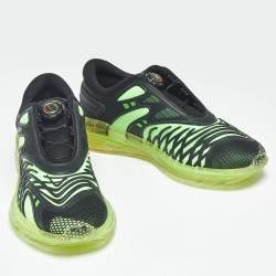 Pre Owned Gucci Black/Green Fabric and Rubber Ultrapace Low Top Sneakers Size 42