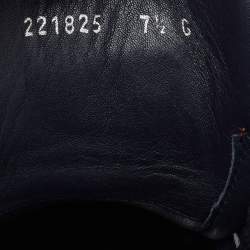 Pre Owned Gucci Navy Blue Guccissima Leather Web Detail High Top Sneakers Size 41.5
