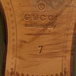 مملوكة مسبقًا Gucci Green Nubuck Leather 1953 Horsebit Slip On Loafers Size 41